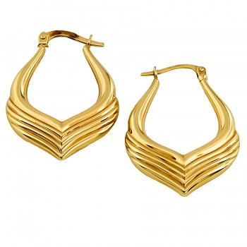 9ct gold Hollow Hoop Earrings